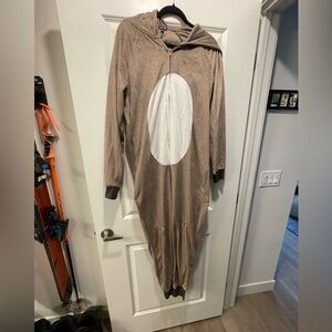 Cozy Brown Hooded Pajama Onesie
